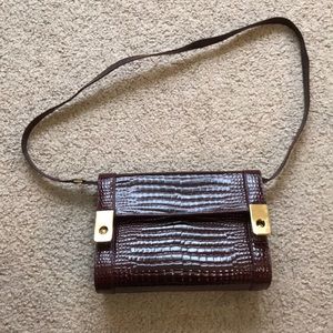 Italian Dark Leather Bag - real leather